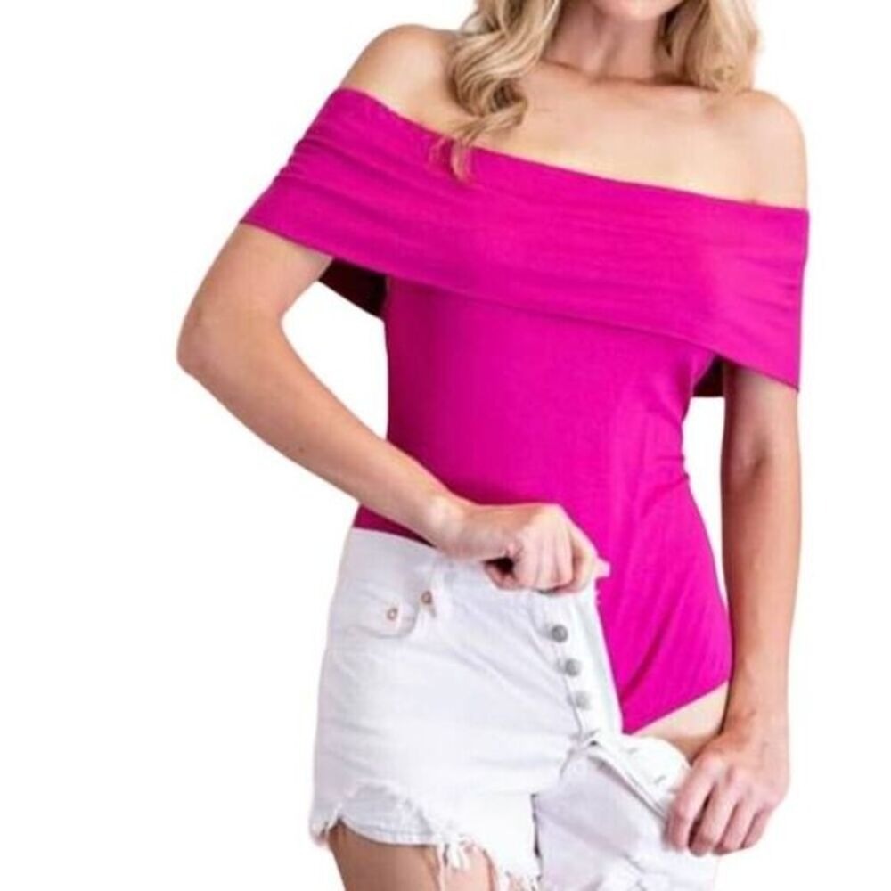Barbie Pink Off Shoulder Bodysuit | ee:some | Large | NWT | SKU10‎